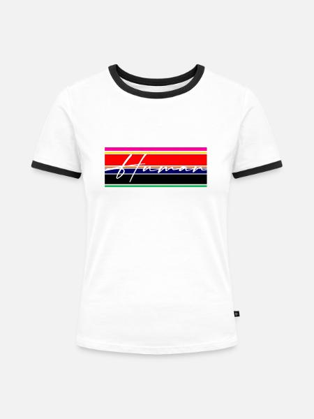 Human Ästhetik Geschenk - Frauen Kontrast-T-Shirt - Weiß/Schwarz
