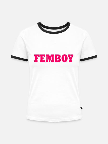 Femboy - Frauen Kontrast-T-Shirt - Weiß/Schwarz