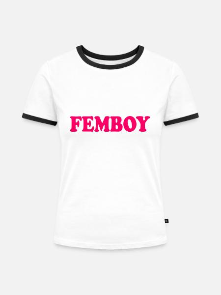 Femboy - Frauen Kontrast-T-Shirt - Weiß/Schwarz