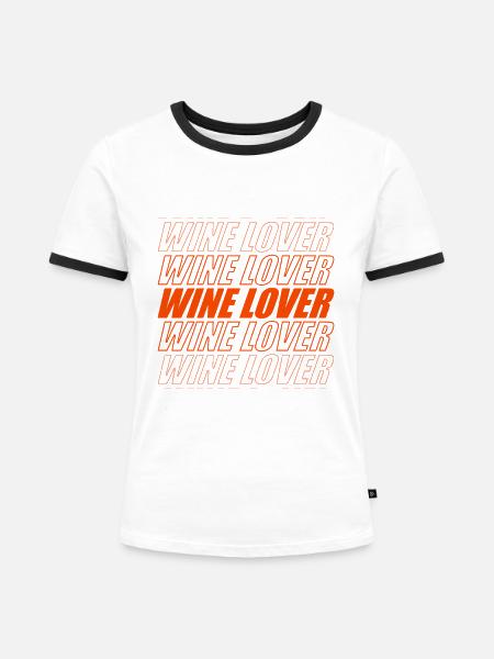 Weinliebhaber 3 - Frauen Kontrast-T-Shirt - Weiß/Schwarz