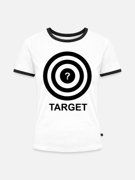 TARGET SIGN - Frauen Kontrast-T-Shirt - Weiß/Schwarz