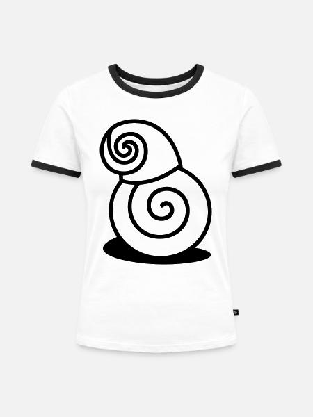 Schnecke - Frauen Kontrast-T-Shirt - Weiß/Schwarz