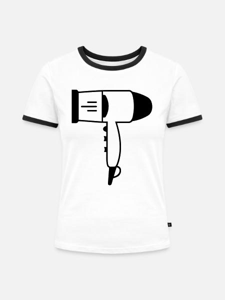 Föhn - Frauen Kontrast-T-Shirt - Weiß/Schwarz