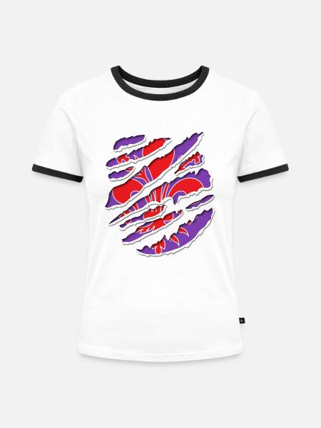 Florenz innen - Frauen Kontrast-T-Shirt - Weiß/Schwarz