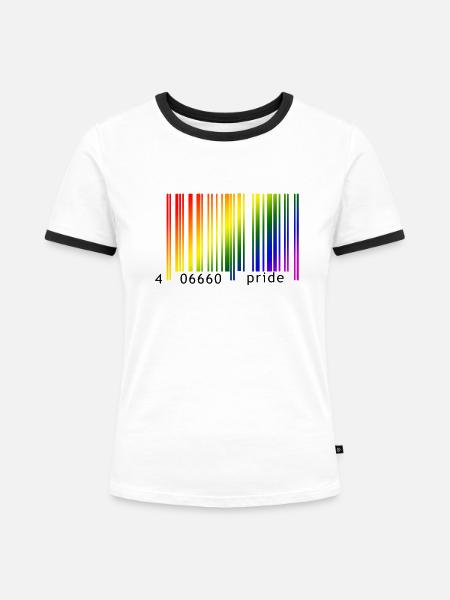 Devil Rainbow Pride - Frauen Kontrast-T-Shirt - Weiß/Schwarz