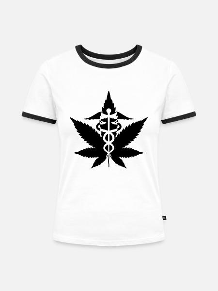 caduceus herbétique - Frauen Kontrast-T-Shirt - Weiß/Schwarz