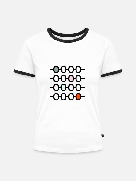 ABACUS - Frauen Kontrast-T-Shirt - Weiß/Schwarz