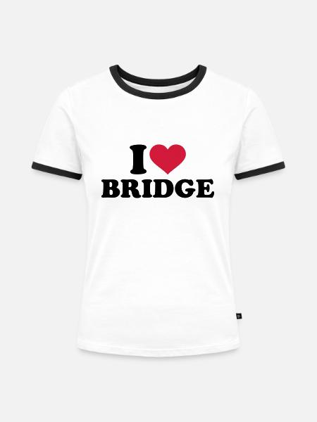 Bridge - Frauen Kontrast-T-Shirt - Weiß/Schwarz