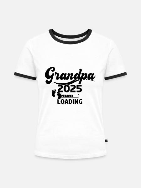 Grandpa 2025 Loading - Frauen Kontrast-T-Shirt - Weiß/Schwarz