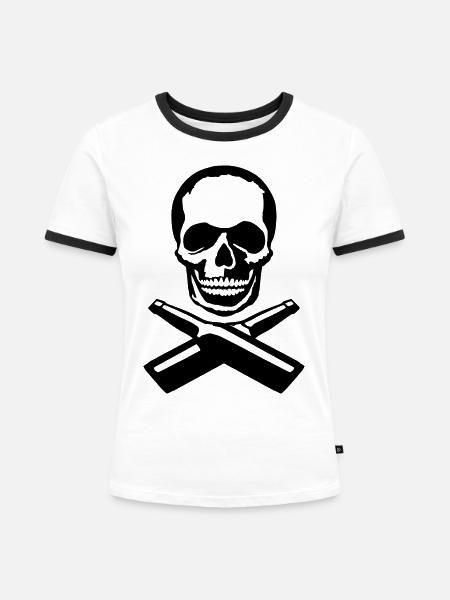 jolly drunker - Frauen Kontrast-T-Shirt - Weiß/Schwarz