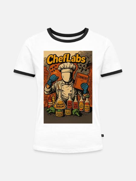 Petr-Zintula - Frauen Kontrast-T-Shirt - Weiß/Schwarz