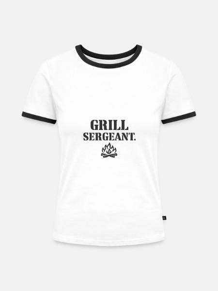 Grill Sergeant - Frauen Kontrast-T-Shirt - Weiß/Schwarz