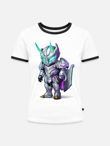 Neonstahl-Krieger der Lichter - Frauen Kontrast-T-Shirt - Weiß/Schwarz