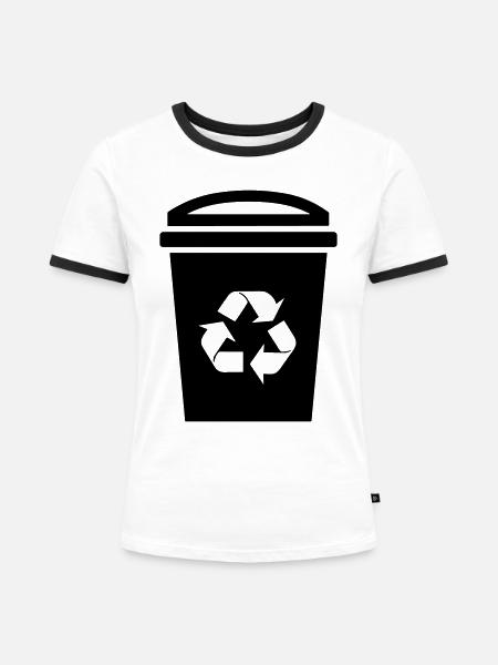 Mülltonne - Frauen Kontrast-T-Shirt - Weiß/Schwarz
