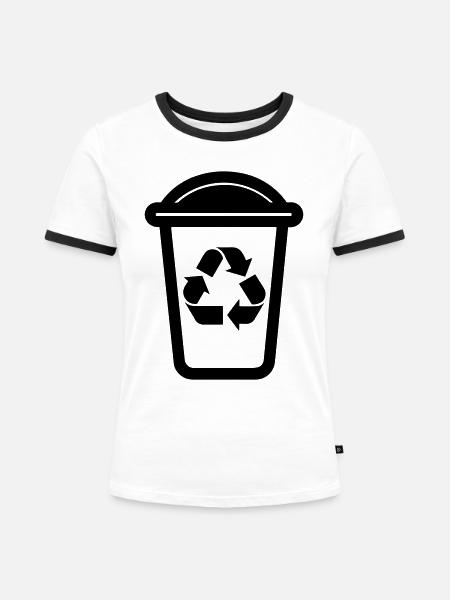 Mülltonne - Frauen Kontrast-T-Shirt - Weiß/Schwarz