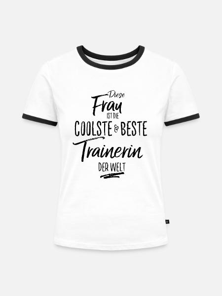 trainerin - die Beste (s) - Frauen Kontrast-T-Shirt - Weiß/Schwarz