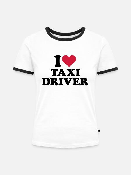 Taxifahrer - Frauen Kontrast-T-Shirt - Weiß/Schwarz