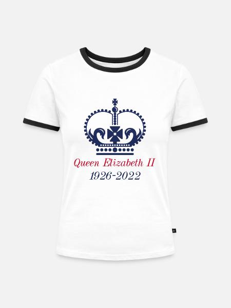 Königin Elisabeth II. - Frauen Kontrast-T-Shirt - Weiß/Schwarz