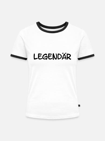 Legendär - Frauen Kontrast-T-Shirt - Weiß/Schwarz