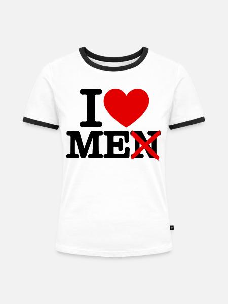 love me - Frauen Kontrast-T-Shirt - Weiß/Schwarz