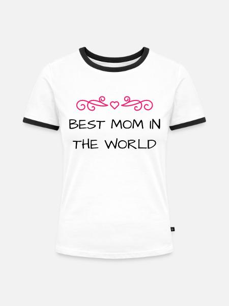 Beste Mutter der Welt - Frauen Kontrast-T-Shirt - Weiß/Schwarz