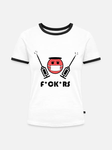 Die Pandemie schlägt zurück - Frauen Kontrast-T-Shirt - Weiß/Schwarz