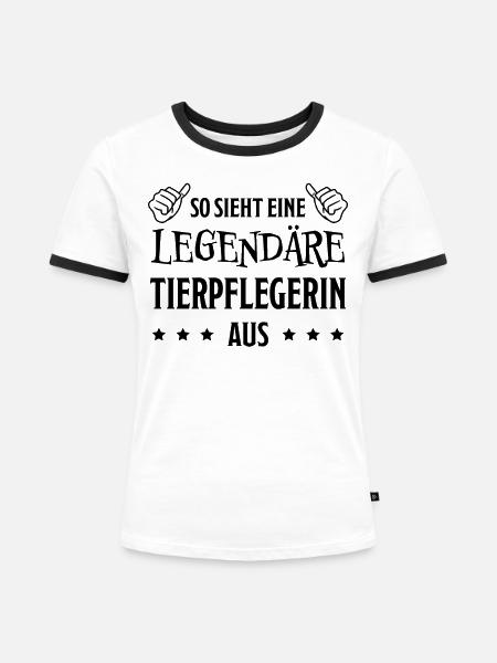 Tierpflegerin Lustig Spruch Tierpflegerin Geschenk - Frauen Kontrast-T-Shirt - Weiß/Schwarz