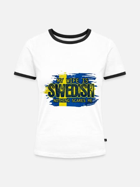 Schweden Ehemann Schwedisch - Frauen Kontrast-T-Shirt - Weiß/Schwarz