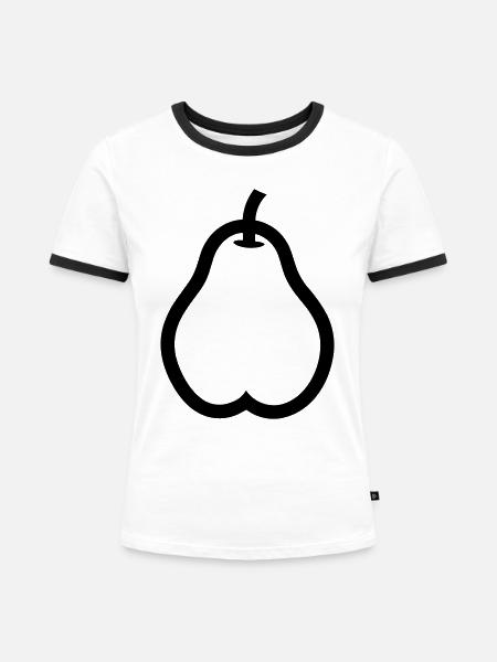 Birne - Frauen Kontrast-T-Shirt - Weiß/Schwarz