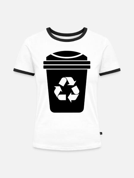 Mülltonne - Frauen Kontrast-T-Shirt - Weiß/Schwarz