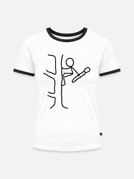 Baumfäller - Kettensäge - Frauen Kontrast-T-Shirt - Weiß/Schwarz