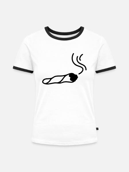 Joint - Line - Frauen Kontrast-T-Shirt - Weiß/Schwarz