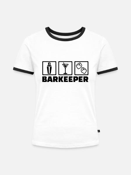 Barkeeper - Frauen Kontrast-T-Shirt - Weiß/Schwarz