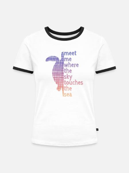 Turtle Schildröte - Frauen Kontrast-T-Shirt - Weiß/Schwarz