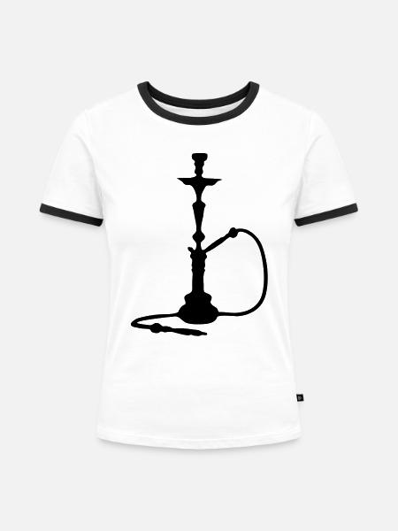 Shisha - Frauen Kontrast-T-Shirt - Weiß/Schwarz