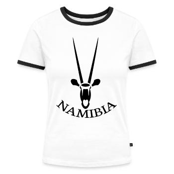 antilope - Frauen Kontrast-T-Shirt - Weiß/Schwarz - Vorne - Selfina (174cm)
