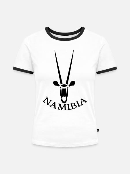 antilope - Frauen Kontrast-T-Shirt - Weiß/Schwarz