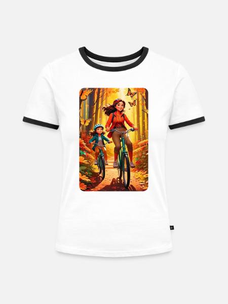 personalisiertes Design-Muttergeschenk - Frauen Kontrast-T-Shirt - Weiß/Schwarz
