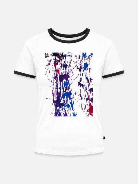 Finni - Frauen Kontrast-T-Shirt - Weiß/Schwarz