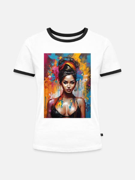 Die Schönheit des Südens - Frauen Kontrast-T-Shirt - Weiß/Schwarz