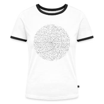 Sacks-Spirale - Frauen Kontrast-T-Shirt - Weiß/Schwarz - Vorne - Selfina (174cm)