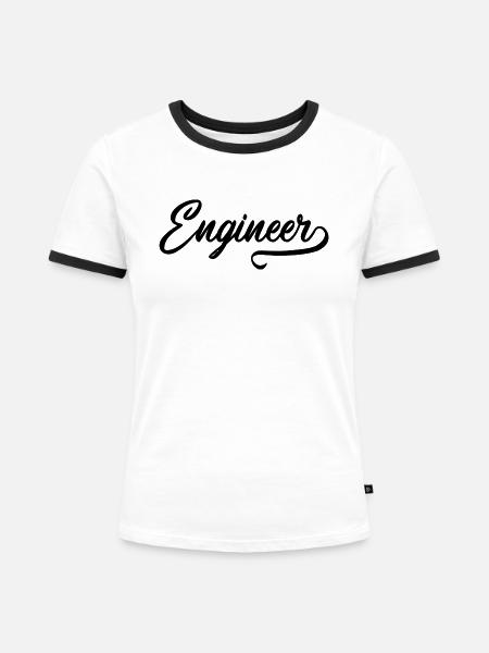 Ingenieur - Frauen Kontrast-T-Shirt - Weiß/Schwarz