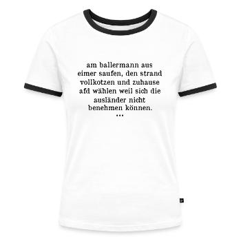 afd wählen - Frauen Kontrast-T-Shirt - Weiß/Schwarz - Vorne - Selfina (174cm)
