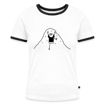 Klettern Kletterwand - Frauen Kontrast-T-Shirt - Weiß/Schwarz - Vorne - Selfina (174cm)