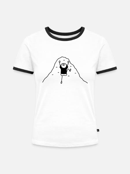 Klettern Kletterwand - Frauen Kontrast-T-Shirt - Weiß/Schwarz