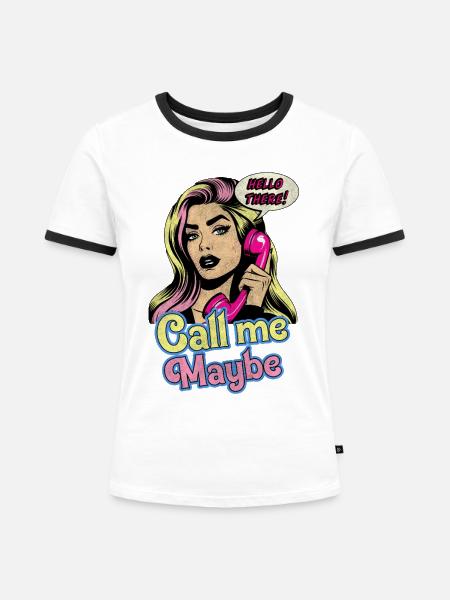 Nenn mich vielleicht - Frauen Kontrast-T-Shirt - Weiß/Schwarz