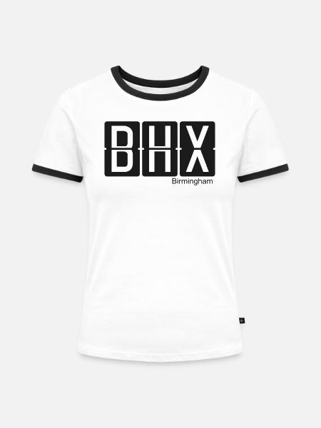 Birmingham - Frauen Kontrast-T-Shirt - Weiß/Schwarz