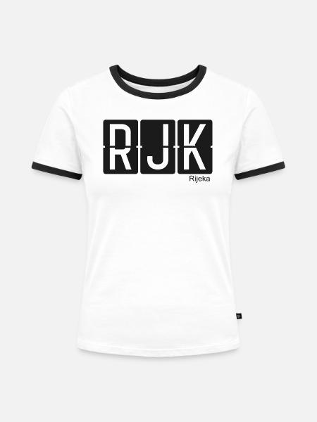 Rijeka - Frauen Kontrast-T-Shirt - Weiß/Schwarz