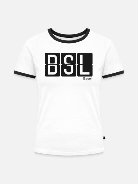 Basel - Frauen Kontrast-T-Shirt - Weiß/Schwarz