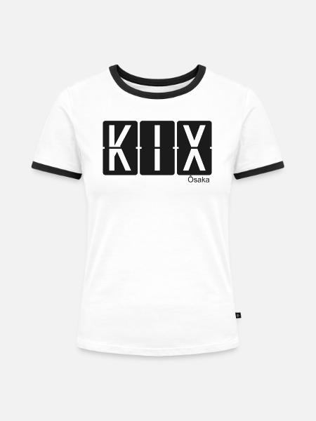 Ôsaka - Frauen Kontrast-T-Shirt - Weiß/Schwarz